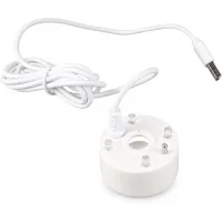 Mini vaporizador iluminado, perfecto para acuarios, jarrones, bebederos para pájaros y rocallas artificiales. 5v, interfaz usb (blanco)