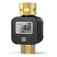 Caudalímetro de latón de 3/4, regulador de caudal con pantalla lcd, compatible con rosca bsp.
