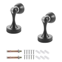 Topes magnéticos para puertas (paquete de 2), topes de acero inoxidable con succión suave, montaje en pared, topes magnéticos de alta resistencia, so