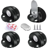 Topes magnéticos para puertas, de pie, juego de 4 piezas, topes magnéticos resistentes para puertas, topes magnéticos autoadhesivos para puertas, top