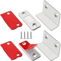 Cerraduras magnéticas para puertas de armarios, juego de 2 piezas, pestillos magnéticos ultrafinos, imanes potentes, adecuados para cerrar puertas de