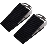 Topes de puerta - paquete de 2 cuñas de goma premium para topes de puerta, resistentes a los arañazos, antideslizantes para puertas de jardín.