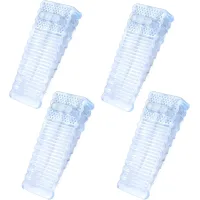 Juego de cuatro cuñas antideslizantes para puertas, de altura ajustable, fabricadas en caucho transparente, adecuadas para el hogar, la oficina y la