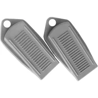 Dos topes antideslizantes para puertas, aptos para todo tipo de suelos. estos topes son adecuados para baldosas, cemento, moqueta y suelos grises.