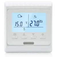 Termostato compatible con calefacción eléctrica por suelo radiante, modelo 16a con botón wifi y pantalla lcd programable.