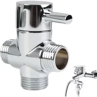 Válvula desviadora de ducha de 3 vías g1/2, adaptador en t de latón cromado, desviador de brazo de ducha, entrada macho y 2 salidas.