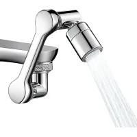Caño de grifo giratorio de 1080°, extensión de grifo universal con 2 tipos de rociado, para cocina y baño.