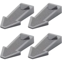 Topes de puerta de goma de 4 piezas, antideslizantes y ajustables, no tóxicos e inodoros, para azulejos y suelos, color gris.