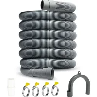 Extensión de manguera de desagüe para lavadora de 3 m, manguera universal con soporte y abrazaderas, para lavadoras y lavavajillas.
