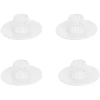Juego de 4 filtros de plástico blanco para fregadero, lavabo y bañera, colador de desagüe para baño y cocina.