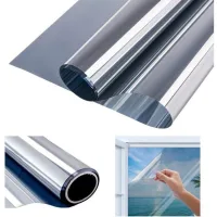 Lámina reflectante unidireccional de 40 x 200 cm, lámina solar con protección uv, reduce el calor en un 50%, protección de la privacidad.
