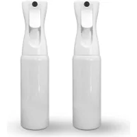 Juego de 2 botellas de niebla recargables de 200 ml, pulverización de 360°, pulverizador portátil, blanco.