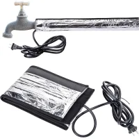 Tira calefactora de 99 x 15,9 cm para tuberías de agua, aislamiento de aluminio, protección anticongelante para tuberías de metal y plástico.