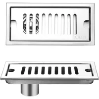 Desagüe rectangular extraíble acero inoxidable 20 cm filtro cabello, baño/cocina/balcón