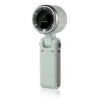 Mini ventilador cuello y bolsillo 5 velocidades, motor sin escobillas, verde, camping/deportes