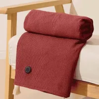 Manta/bufanda eléctrica portátil con calefacción, usb, 150 × 80 cm, calentamiento rápido, tres niveles de temperatura (rojo).