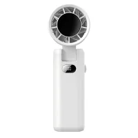 Ventilador portátil turbo recargable (blanco) 3600 mah, mini ventilador portátil usb, ventilador plegable para exteriores