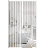 Cortina mosquitera magnética para puerta, cortina repelente de mosquitos, 110x220 cm, blanca