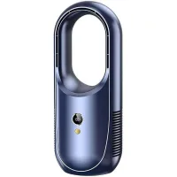 Ventilador de escritorio portátil sin aspas con puerto usb, funcionamiento silencioso y panel led (azul).