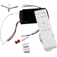 Kit de control remoto de 6 v para ventilador de techo, transmisor inalámbrico de pared, módulo receptor (batería no incluida).