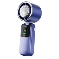 Ventilador portátil con pantalla digital led - 4000 mah - aleación de aluminio azul