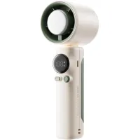 Este mini ventilador turbo portátil cuenta con 100 velocidades ajustables y carga usb, lo que lo hace ideal para viajes y uso en la oficina.
