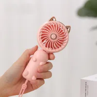Mini ventilador plegable, portátil y bonito, con 3 velocidades de viento, perfecto para uso en exteriores - rosa.