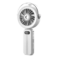 Ventilador nebulizador portátil: compacto y potente, recargable por usb, mini ventilador 3 en 1 (blanco).