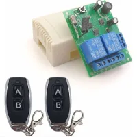 Receptor de relé inalámbrico rf de 12 v cc, 433 mhz, 10 a, interruptor de control remoto con 2 transmisores para motor, luz, puerta y controlador diy.