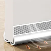 Tope de puerta, junta inferior cortable de 91 cm (36 in), aislamiento debajo de la puerta, burlete, relleno de huecos, insonorización, blanco