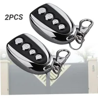 Dos controles remotos de cuatro botones de 433 mhz con indicadores led, control remoto inalámbrico, adecuado para puertas de garaje y portones eléctr