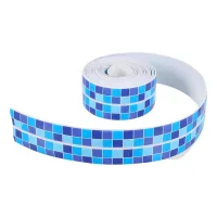Cinta adhesiva impermeable azul 3,8 x 320 cm, flexible y antifugas, decorativa para fregaderos y esquinas de pared, para cocina y baño.