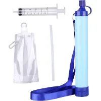 Filtro de agua personal para exteriores, purificador de agua portátil para viajes al aire libre y emergencias