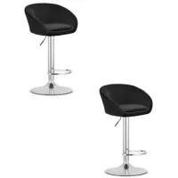 Set De 2 Taburete De Bar Terciopelo Valora Este Asiento De Terciopelo Negro
