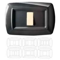 Placas Para Interruptores 'redonda' Negra Para Unel + 1 Módulo