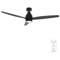 Ventilador de techo - Cecotec EnergySilence Aero 5350 Black Design Expert, 40 W, Luz LED 22 6 velocidades, Mando y función Verano/Invierno, Negro