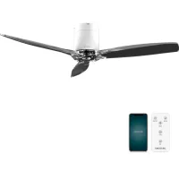 Ventilador de techo - Cecotec EnergySilence Aero 5285 WhiteTransparent Expert, 40 W, App, Mando, 6 velocidades, Función Verano/Invierno, Transparente