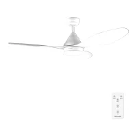 Ventilador de techo - Cecotec EnergySilence Aero 5200 White Expert, 62 W, 48”, Luz LED, 3 velocidades, Mando y temporizador, Blanco