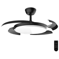 Ventilador de techo - Cecotec EnergySilence Aero 4500 Puzzle Invisible Black, 30 W, Luz LED, Mando a distancia y función Verano/Invierno, Negro