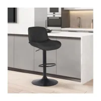 Lote De 2 Taburetes De Bar Solon Negro Tela Negro 50x50x85 Cm Clp