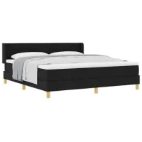 Cama Tipo Box Spring Con Colchón Negro 200 X 180 Cm Tela Vidaxl