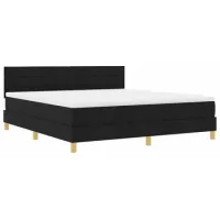 Cama Box Spring Led Con Tiras Led Negro 180 X 200 Cm Tela Vidaxl