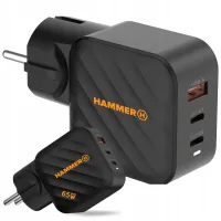 Hammer Rapid Charge 65w(2x Usb-c Y 1usb-a)black