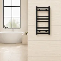 Radiador toallero de agua (calefaccion central) negro 40x80 cm sin valvulas-elegant radiators