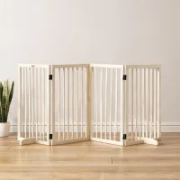 Barrera modular para gatos 206 x 76 cm, 4 paneles de madera maciza