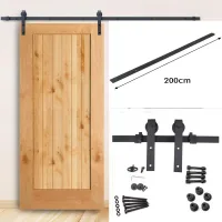 Riel de puerta corredera sistema de puerta corredera juego de accesorios de riel de madera vidrio 150 kg streifen 200 cm