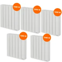Pack 5 radiadores eléctricos 1000 w baleares 2 thermor