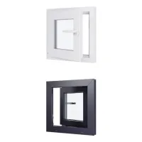 Ventana de pvc - lxh 800x700 mm - acristalamiento triple - interior bicolor blanco / exterior antracita - manilla derecha