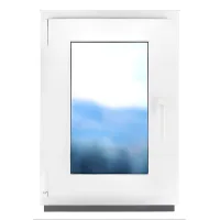 ‎bauplaza - ventana de baño pvc ancho x alto 800 x 500 mm 80 x 50 cm izquierda blanca - vidrio mate - doble cristal oscilobatiente