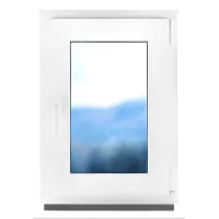 ‎bauplaza - ventana de baño pvc ancho x alto 900 x 500 mm 90 x 50 cm derecha blanca - vidrio mate - doble cristal oscilobatiente